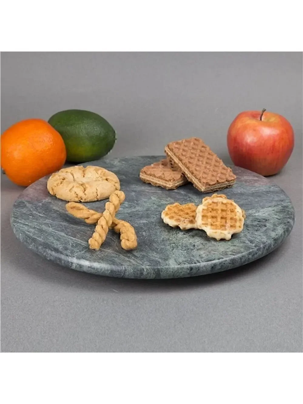 Creative Home Natural Marble Round Trivet Cheese Board Dessert Serving Plate 8